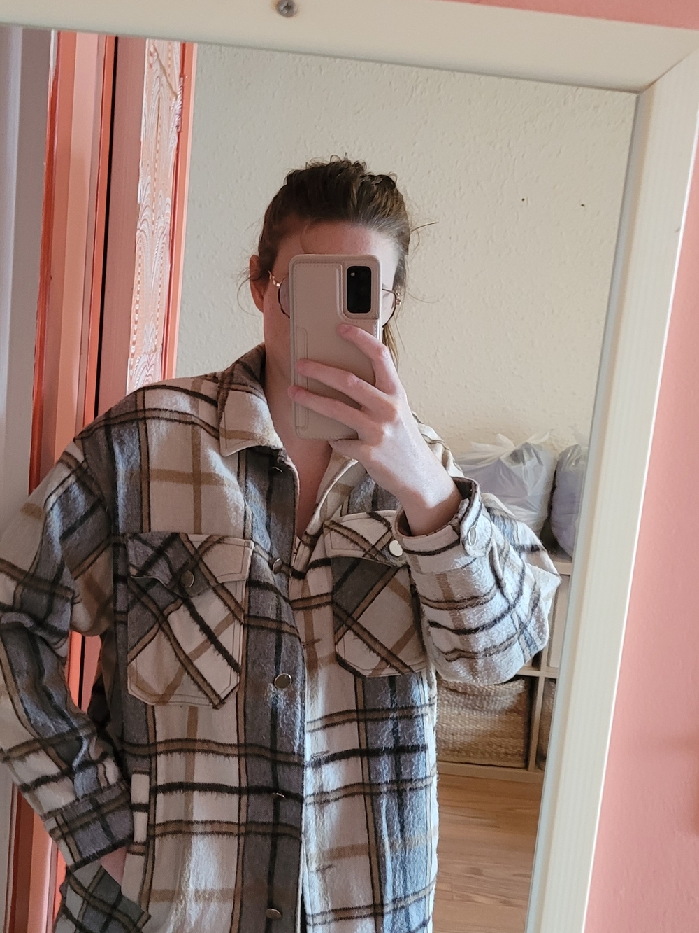 Zara Oversized Plaid Button-Down Shirt
